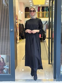 Misswhence 40813 Siyah Cupro İşlemeli Şifon Elbise