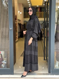 Misswhence 40823 Siyah Cupro Jakar Elbise