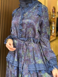 Misswhence 40830 Lacivert Cupro Elbise