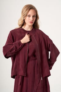 Misswhence 40837 Bordo Truvakar Kollu Yelekli Elbise