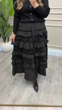 Misswhence 40918 Siyah Katlamalı Etek