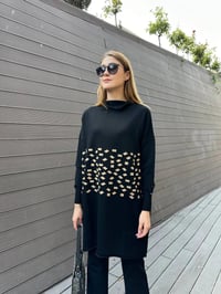 Misswhence MİSS 242 Camel Triko Damalı Tunik