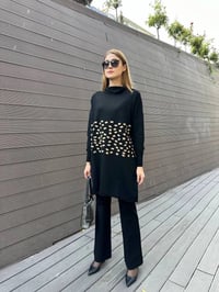 Misswhence MİSS 242 Camel Triko Damalı Tunik
