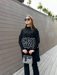 Misswhence MİSS 242 Ekru Triko Damalı Tunik