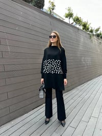 Misswhence MİSS 242 Ekru Triko Damalı Tunik