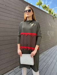Misswhence MİSS 248 Haki Ara Boy Triko Tunik