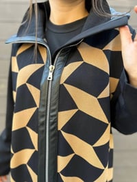 Misswhence MİSS217 Camel Deri Detaylı Triko Kap