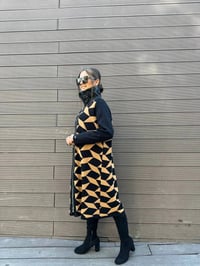 Misswhence MİSS217 Camel Deri Detaylı Triko Kap