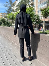 MY312 24S1122 Siyah Kolları Dantelli Takım