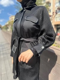 MY312 24S4223 Siyah Çizgili Organze Gömlek