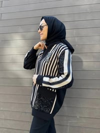 MY312 24S7200 Siyah Çizgili Bomber Ceket