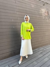 MY312 24S8199 Asit Manşet Ve Yaka Taşlı Gömlek