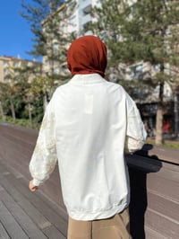 MY312 24S8209 Ekru Dantelli Düğmeli Hırka