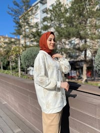 MY312 24S8209 Ekru Dantelli Düğmeli Hırka