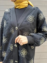 MY312 24S8209 Siyah Dantelli Düğmeli Hırka