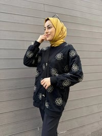 MY312 24S8209 Siyah Dantelli Düğmeli Hırka