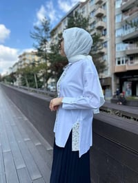 MY312 24S8216 Beyaz İşlemeli Tunik
