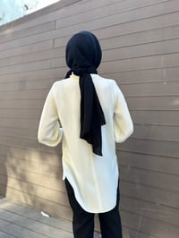 MY312 24S8231 Ekru Önü Taşlı Tunik