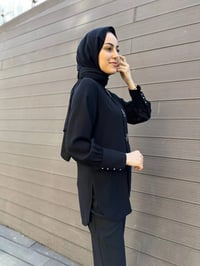 MY312 24S8231 Siyah Önü Taşlı Tunik