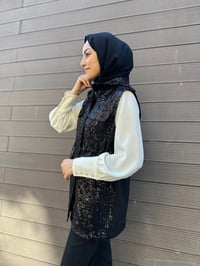 MY312 24S9100 Siyah Pul Payet Yelek