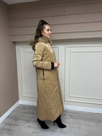 Ncl 22512 Siyah-Camel Çift Taraflı Kürklü Parka