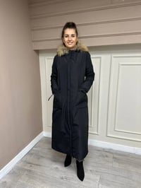 Ncl 22512 Siyah-Camel Çift Taraflı Kürklü Parka