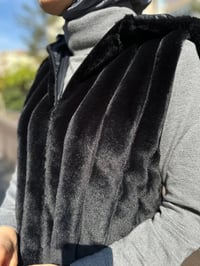 Ncl 23505 Siyah Peluş Boyuna Çizgili Yelek