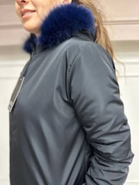 Ncl 23533 Siyah-Lacivert Çift Taraflı Şişme Parka