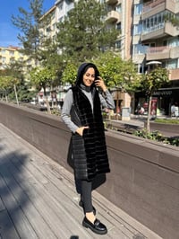 Ncl 23553 Siyah Peluş Şişme Mix Yelek
