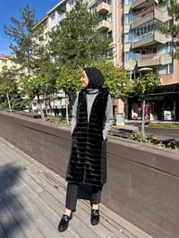 Ncl 23553 Siyah Peluş Şişme Mix Yelek