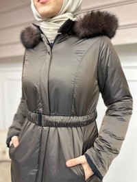 Ncl 23560 Siyah-Bronz Çift Taraflı Kemerli Parka