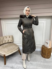 Ncl 23560 Siyah-Bronz Çift Taraflı Kemerli Parka