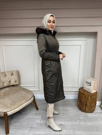 Ncl 23560 Siyah-Bronz Çift Taraflı Kemerli Parka