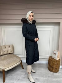 Ncl 23560 Siyah-Bronz Çift Taraflı Kemerli Parka