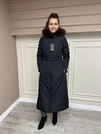 Ncl 23560 Siyah-Vişne Çift Taraflı Kemerli Parka