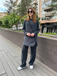 Nihle 8188 Siyah Pantolonlu İkili Takım