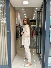 Niqozza NQ40031 Bej Simli Ceket Pantolon Takım