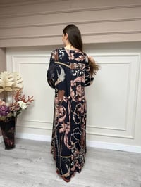 Noi 53223 Siyah Karışık Desen A Form Jarse Elbise