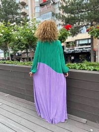 Noi 53260 Benetton Kendinden Kraşlı İki Renk Elbise
