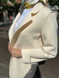 Noi 64335 Krem Puf Scuba Üstten Dikişli Blazer Ceket