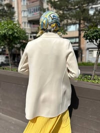 Noi 64335 Krem Puf Scuba Üstten Dikişli Blazer Ceket