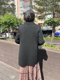 Noi 64335 Siyah Puf Scuba Üstten Dikişli Blazer Ceket
