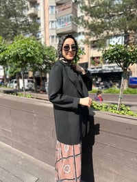 Noi 64335 Siyah Puf Scuba Üstten Dikişli Blazer Ceket