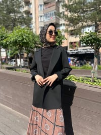 Noi 64335 Siyah Puf Scuba Üstten Dikişli Blazer Ceket