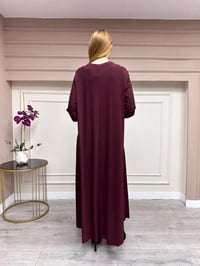 Noi 74208 Bordo Krep A Form Manşetli Elbise