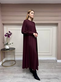 Noi 74208 Bordo Krep A Form Manşetli Elbise