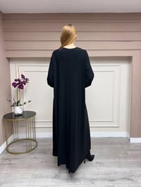 Noi 74208 Siyah Krep A Form Manşetli Elbise