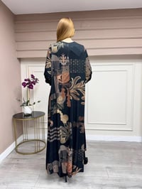 Noi 74226 Siyah Jarse Çiçek Desenli Elbise