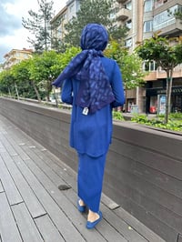 Nuss Triko 24K-029 İndigo Etekli Triko Takım