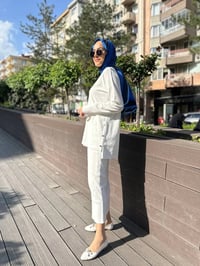 Nuss Triko 24K-1302 Beyaz Etekli Triko Takım